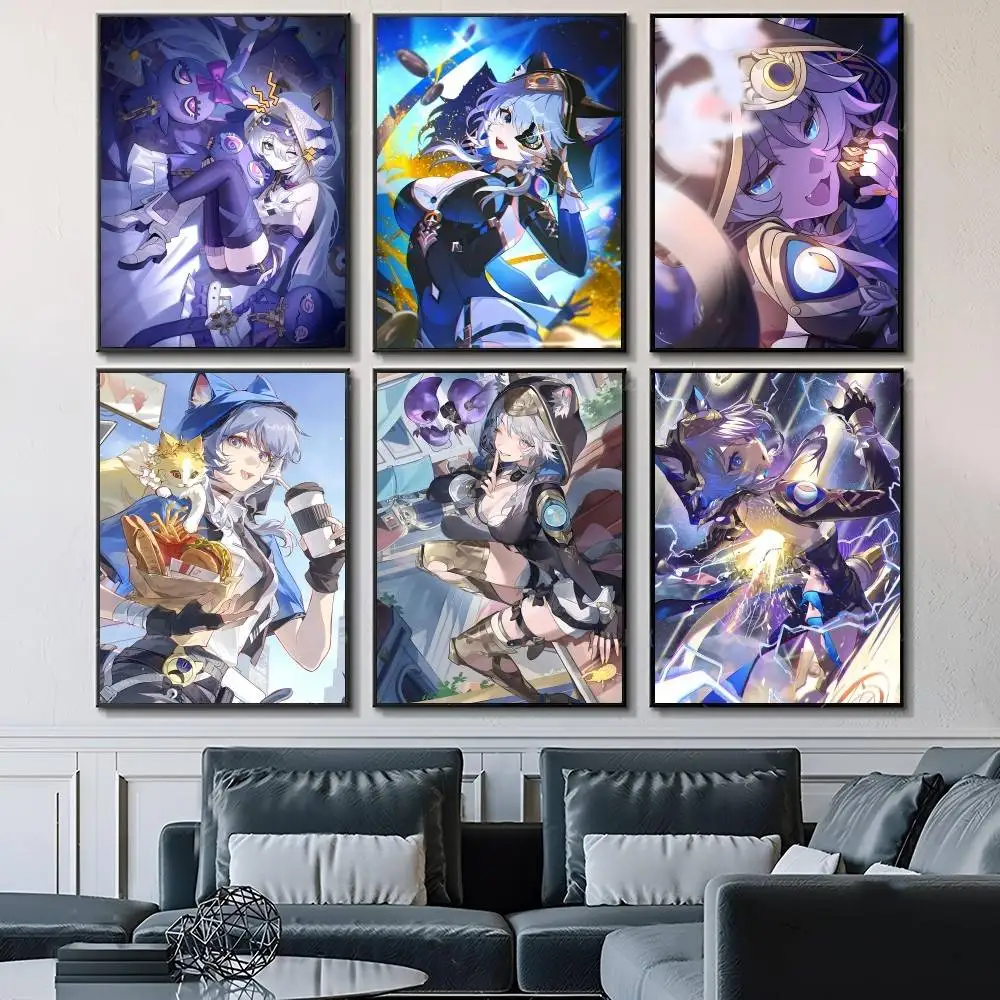 Hot Game Honkai Star Rail Anime Cipher Posters Fancy Wall Sticker for Living Room Bar Decoration Wall Decor
