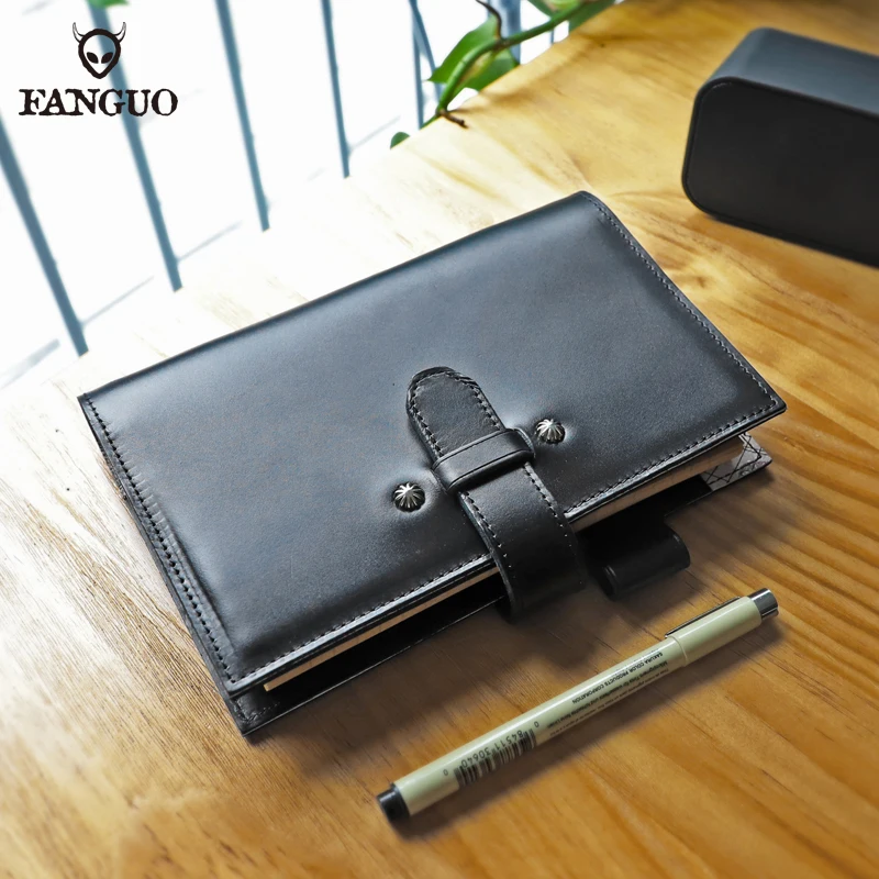 

A6 Retro Notebook Soft Leather Padfolio Ring Binder Loose-Leaf Paper for Students Business Office School Stationery Supplies