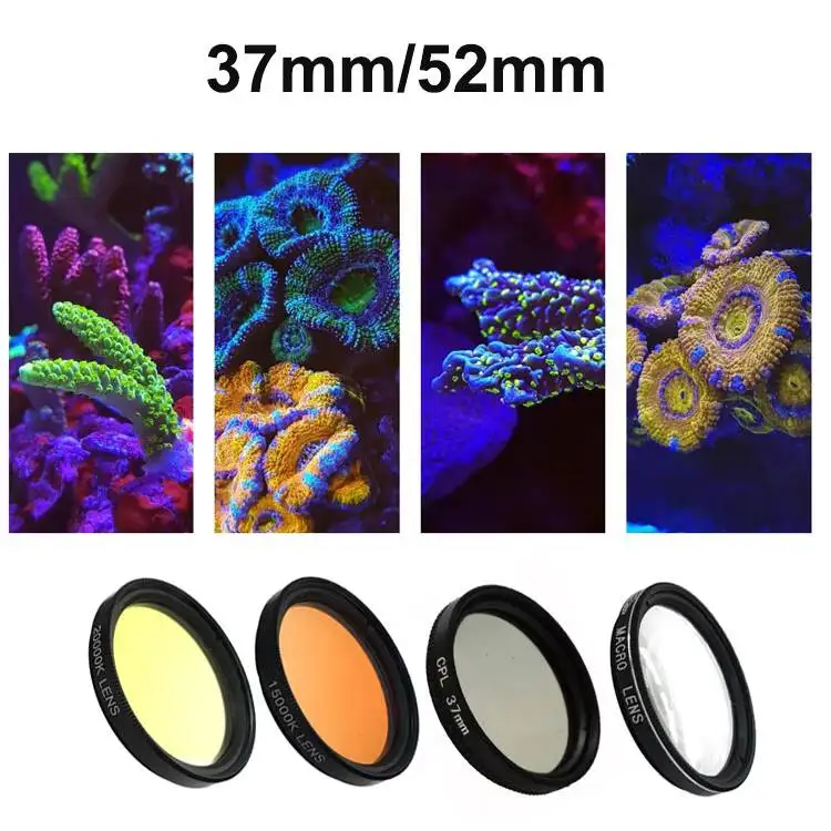 37mm 52mm 6 In1/4in1/for Blue Light, Water Tank, Sea Scenery, Mobile Photography, Color Enhancement, Coral Filter 6-in-1 Set