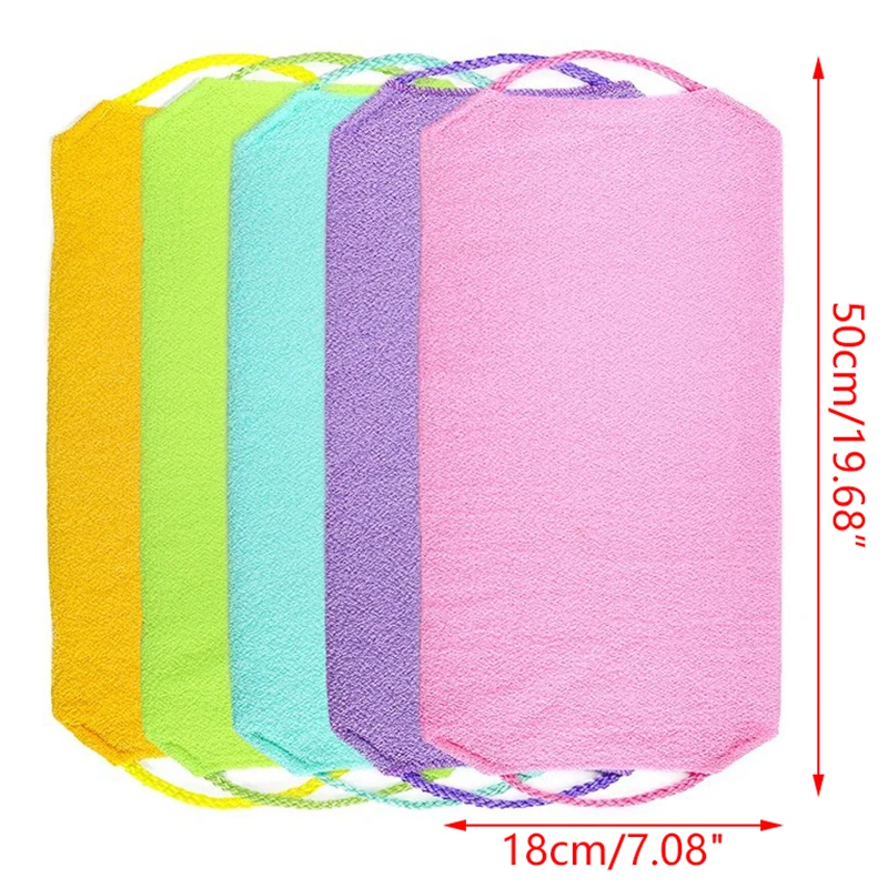 Exfoliating Rubbing Bath Towel Washcloth Elastic Shower Body Scrub Cleaning Massage Bath Towel Strap Body Washing Clean Towel