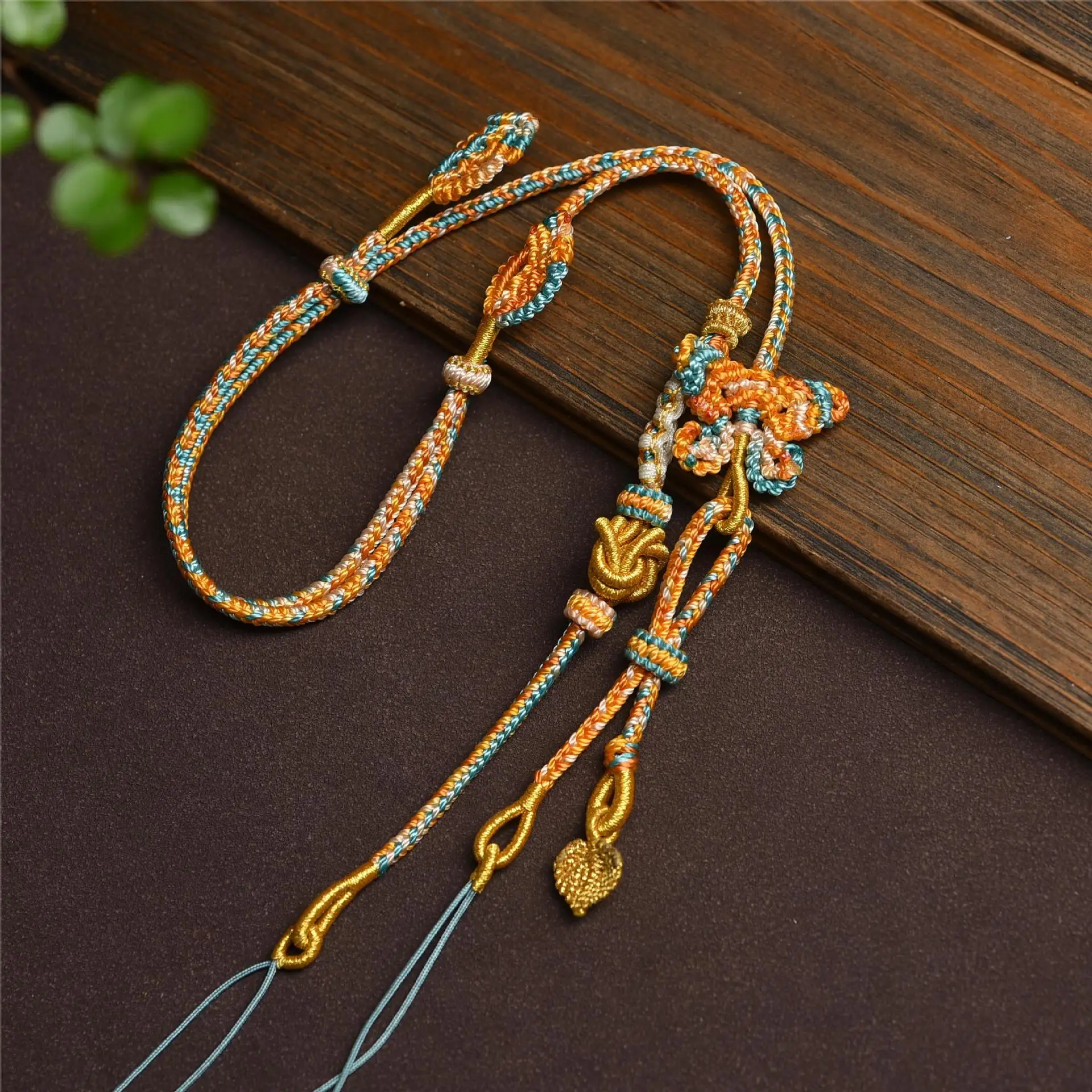 Handmade DIY Braided Pendant Rope Lanyard for Men and Women High-end Cultural Play Tibetan Ethnic Style Braided Rope Adjustable