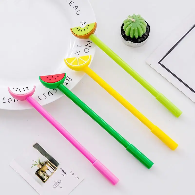 4 Piece Fruit Cute Stationery Gel Pen Creative Sweet Lemon Orange Watermelon Lovely Pens