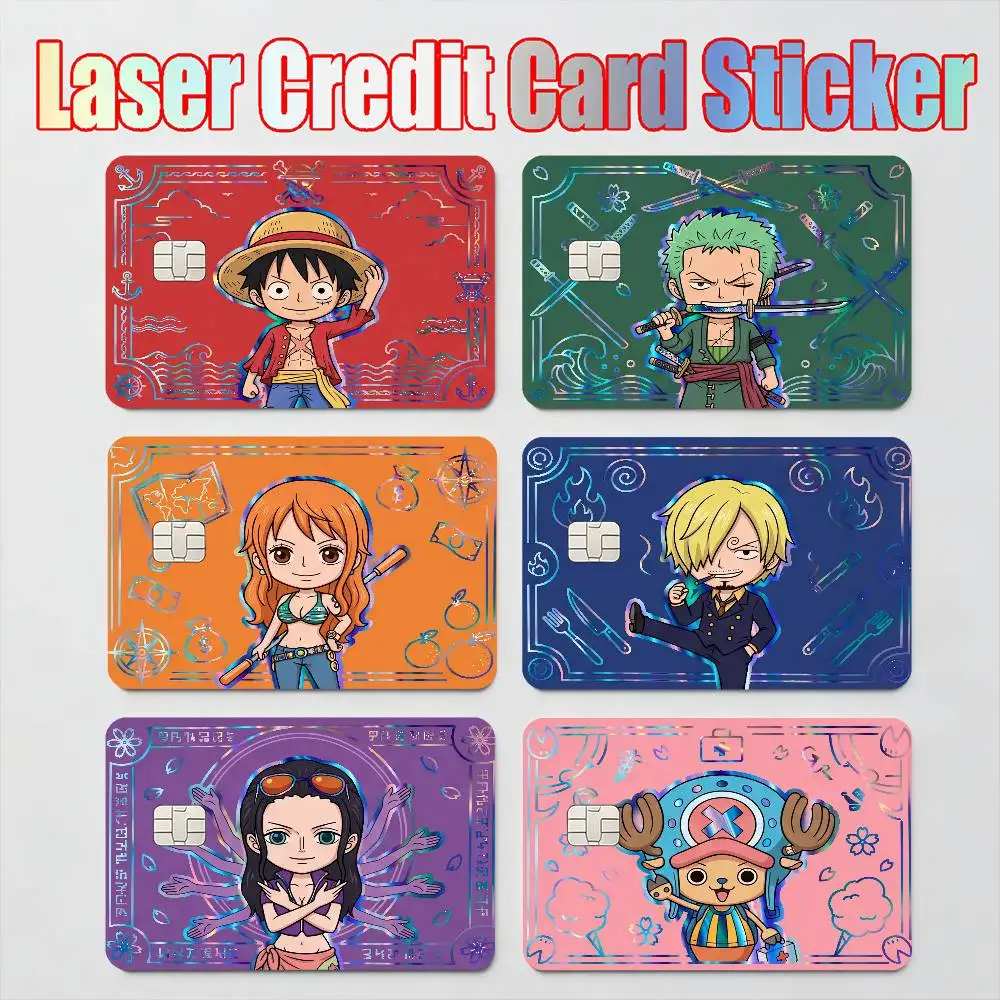MOTO ONE PIECE ZORO LUFFY Laser Reflective Card Skin Sticker For Debit Credit Card
