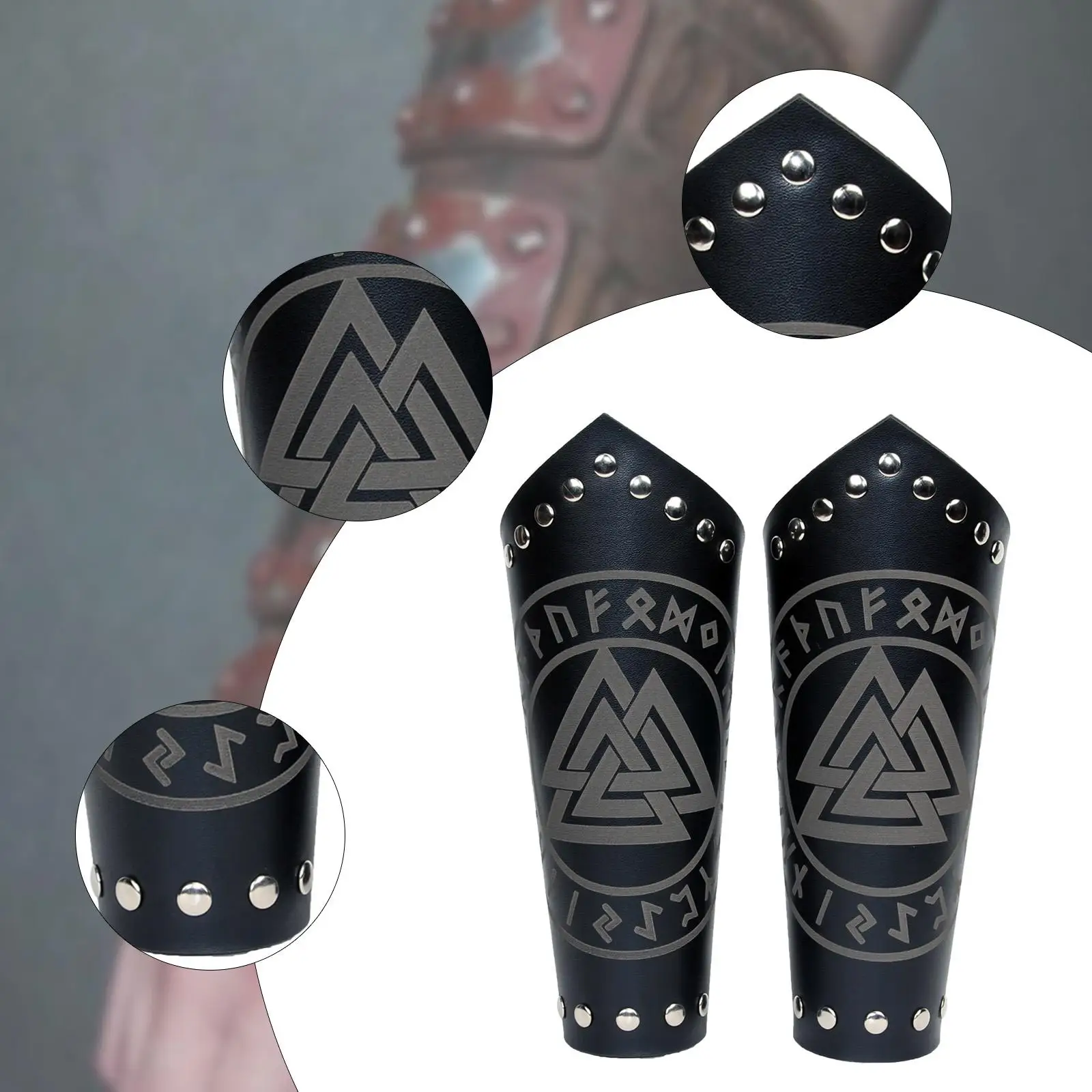 Medieval Arm Guard Adjustable String Halloween Steampunk Vintage Style Arm Wrap Renaissant for Men Theme Party Wristband Bracer