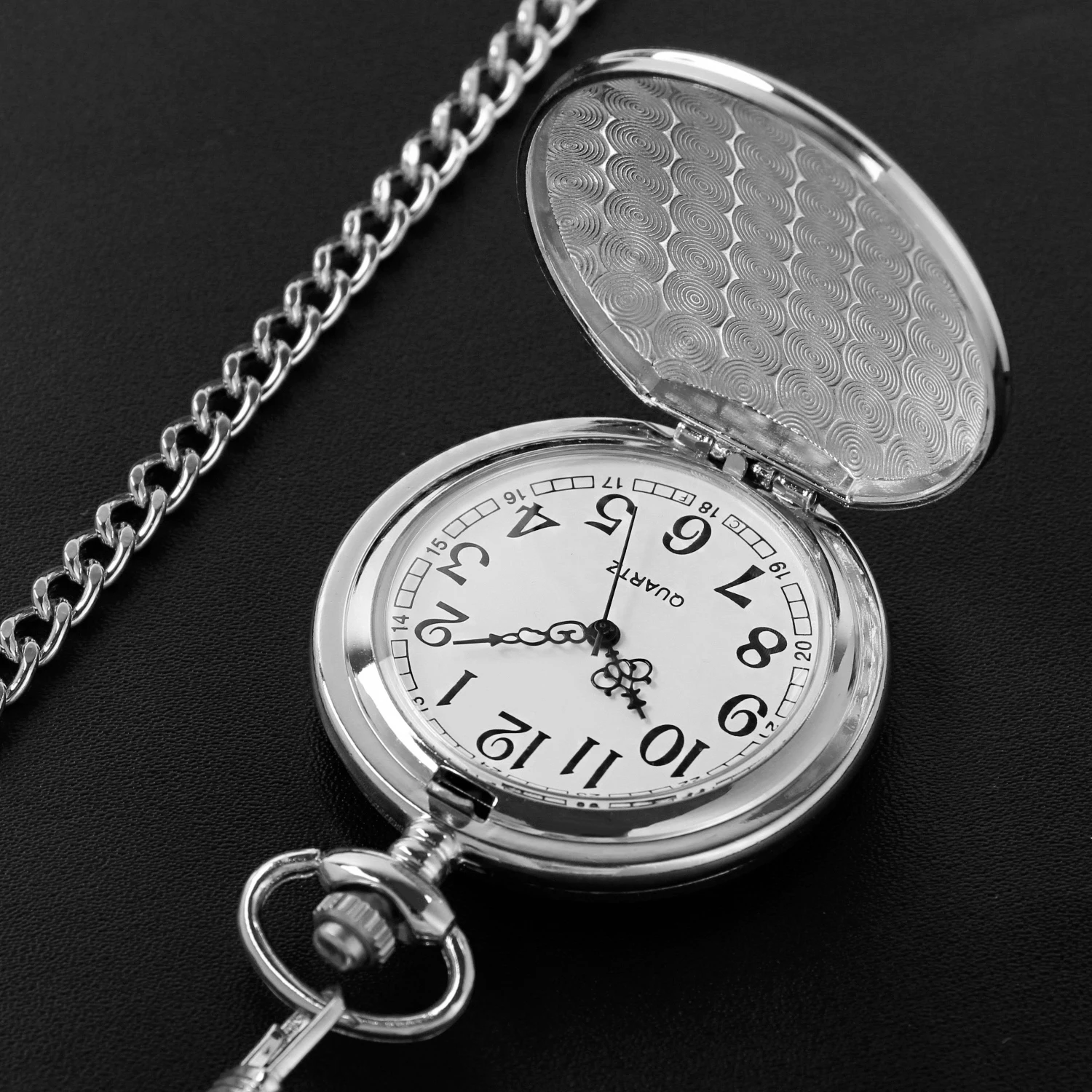 Montre de poche à Quartz Antique réfléchissante en argent, pendentif, cadeau pour étudiant, collier exquis, cadeau pour hommes et femmes