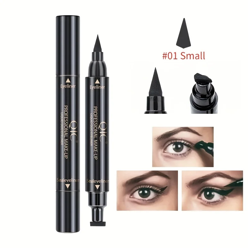 Waterproof and Smudge-Proof Double-Headed Seal Eyeliner Pen for Triangle Wing and Charming Tail Makes