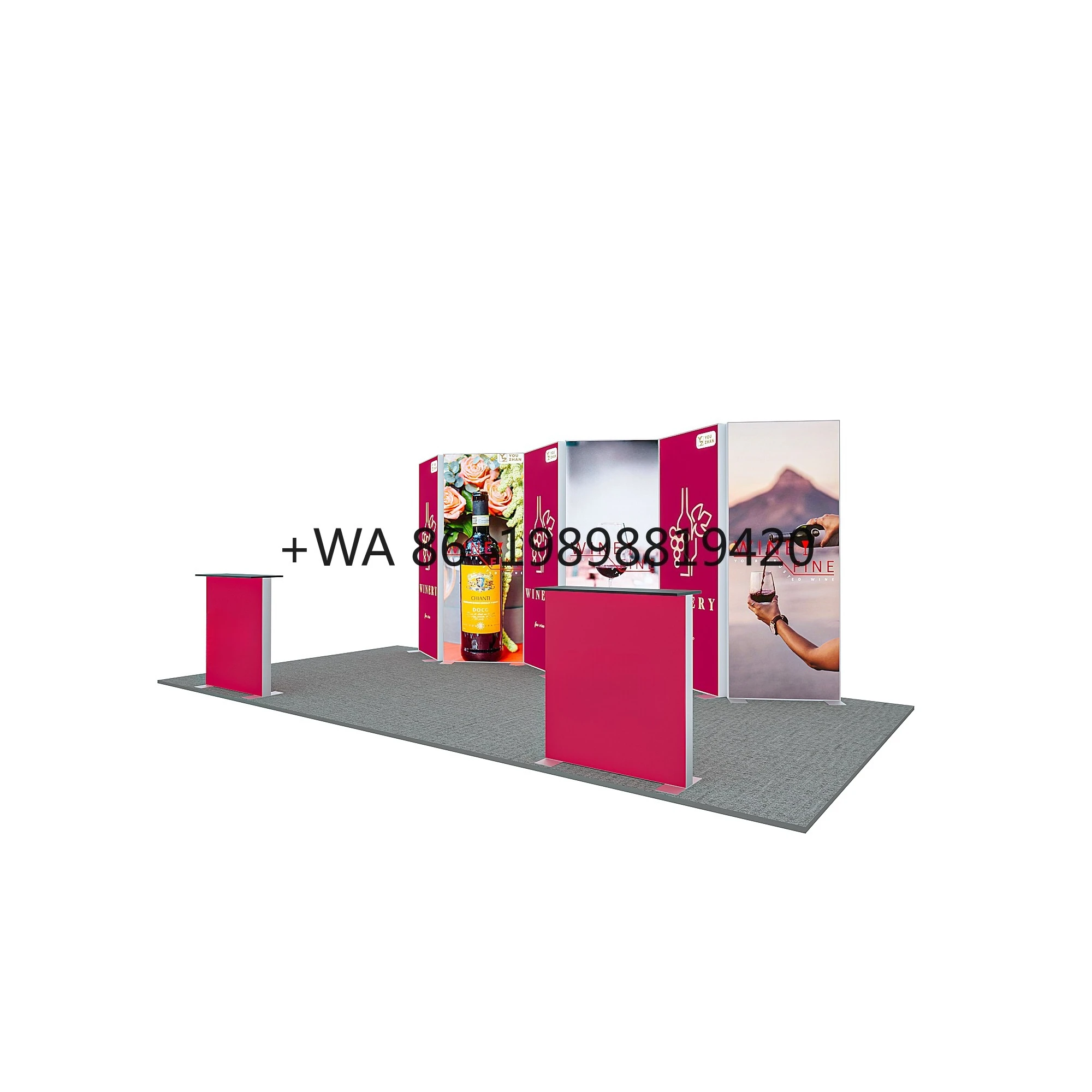 كشك عرض إعلاني من القماش قابل للطي والمحمول، صندوق إضاءة LED مخصص احترافي