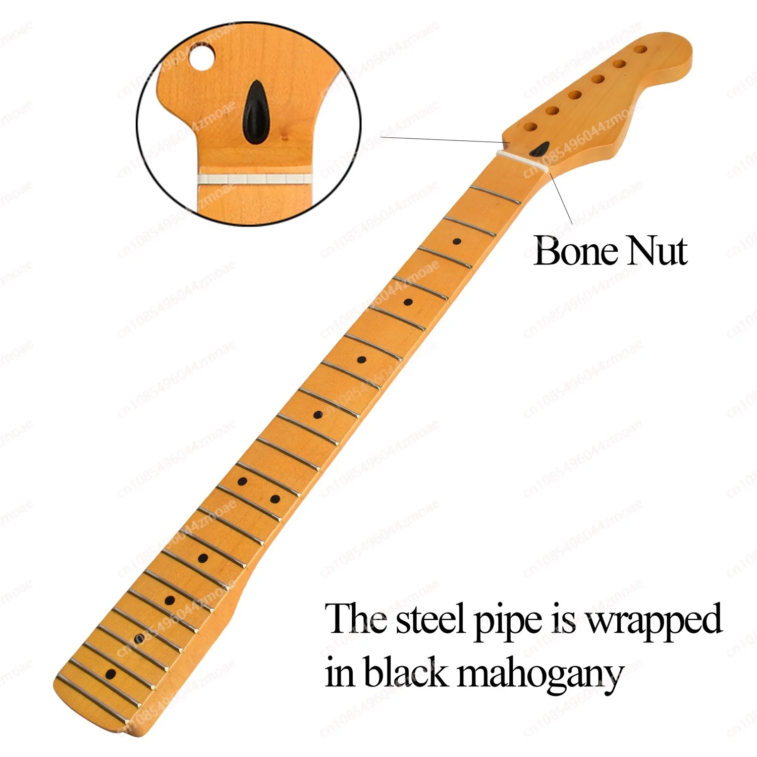 

Matte yellow 22-fret electric guitar neck, Canadian maple handle ST midline [mahogany tube + beef bone pillow]