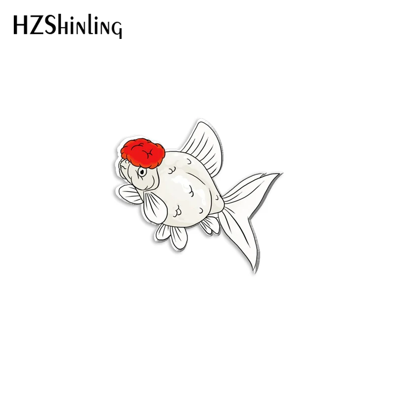 2023 New Goldfish Acrylic Lapel Pin Cute Fish Art Epoxy Butterfly Clasp Pin Handmade Butterfly Brooch