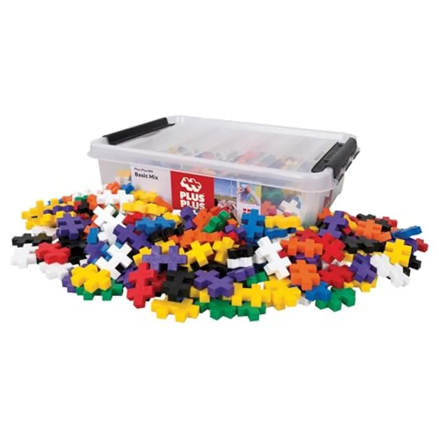 

Big - 200 Piece Set in Storage Tub - Interlocking Large Puzzle Building Blocks, Quiet STEM Toys for Toddlers - Gifts for Boys G