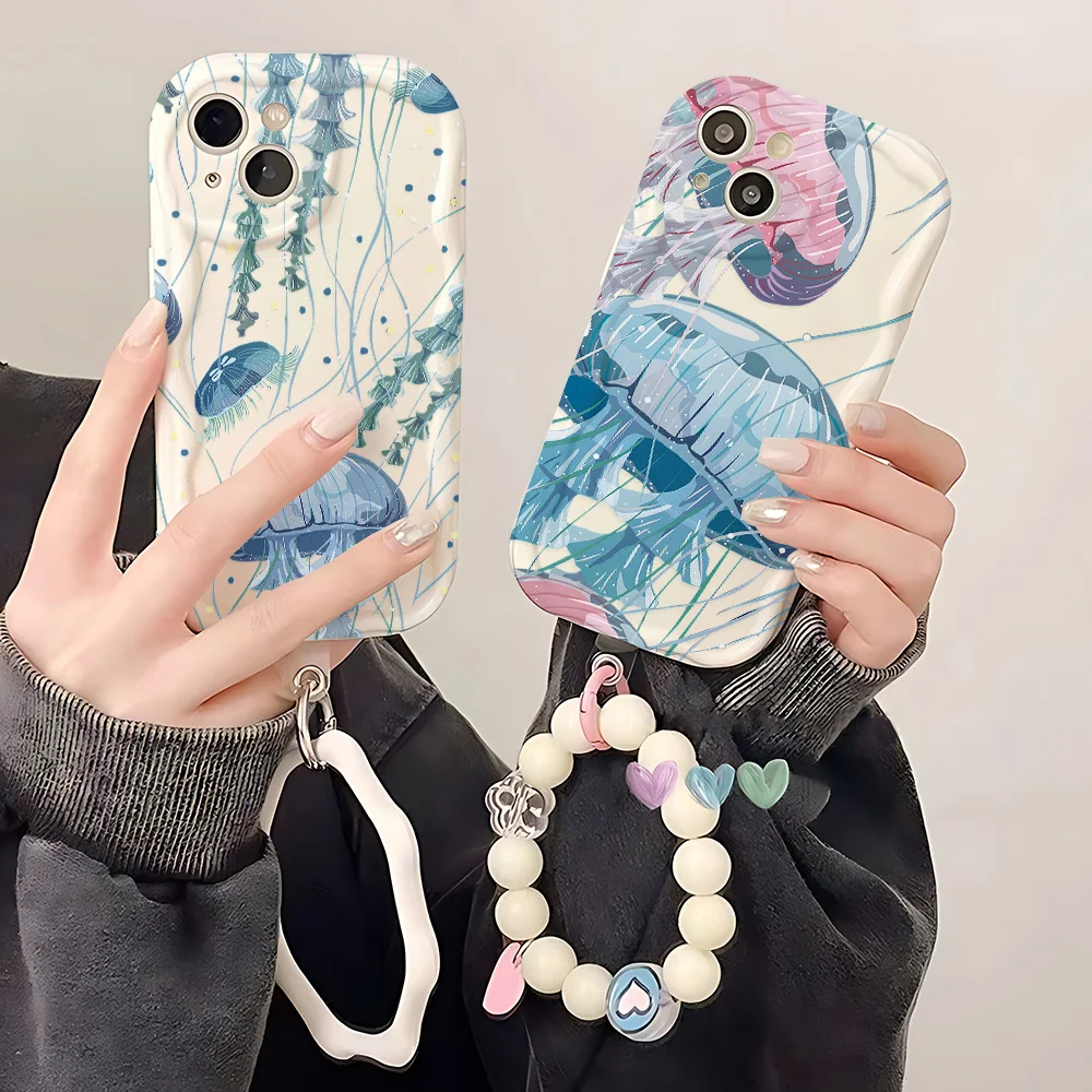 Artistic Jellyfish Ins Phone Case For Samsung Galaxy M16 A56 A36 A26 A16 A06 A35 A55 A25 A15 A54 A34 A24 A14 A13 A73 A53 4G 5G