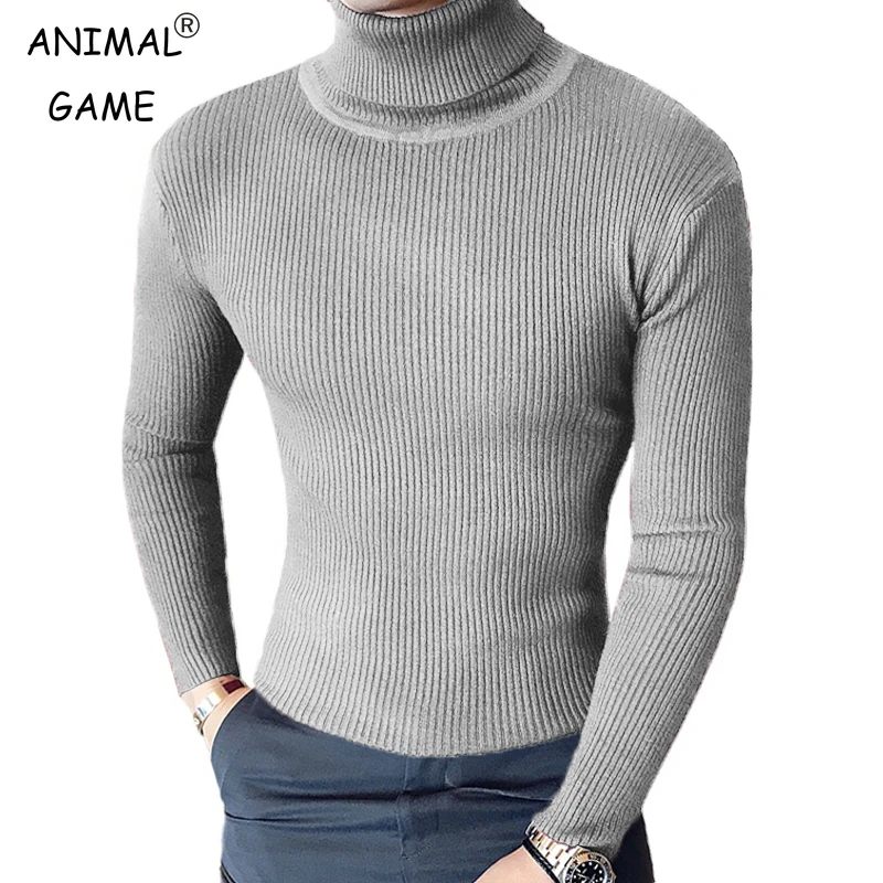 

New Mens Turtleneck Sweater Slim Fit Knitted Casual Pullover Lightweight Ribbed Long Sleeve Sweaters Warm Breathable Streetwear