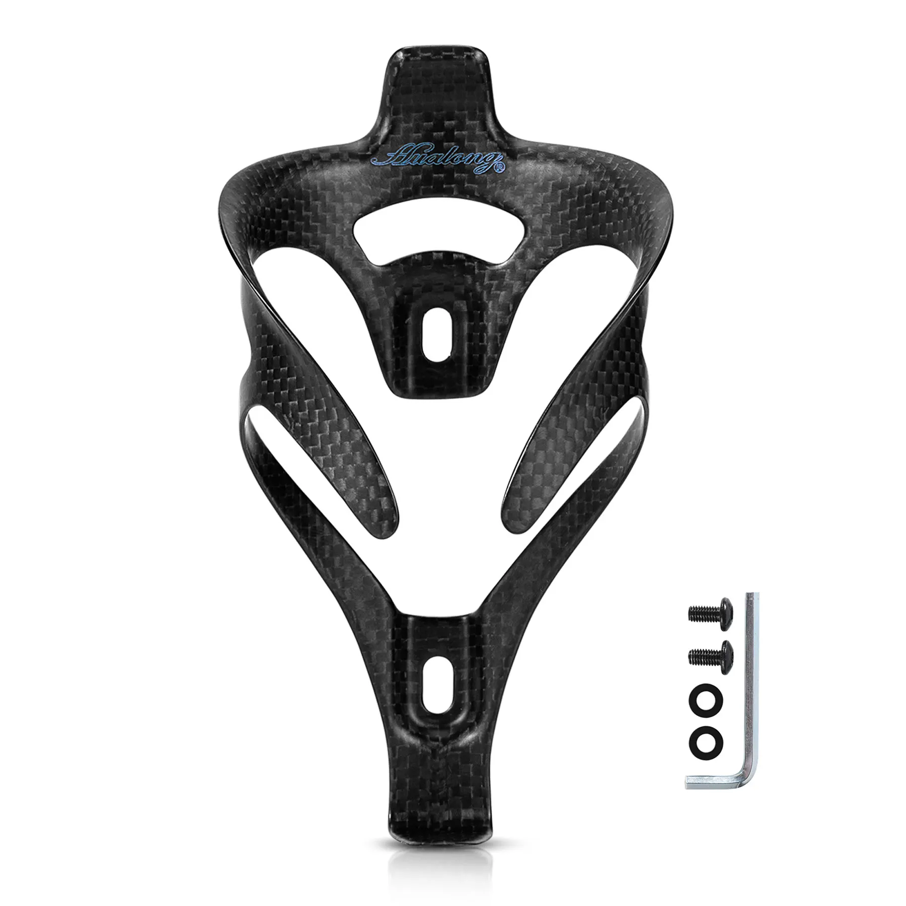 HUALONG Porte-bouteille d'eau de vélo en carbone ultra léger Cage VTT vélos de gravier de route porte-bouteille d'eau, noir mat, poids (16 + 2g)