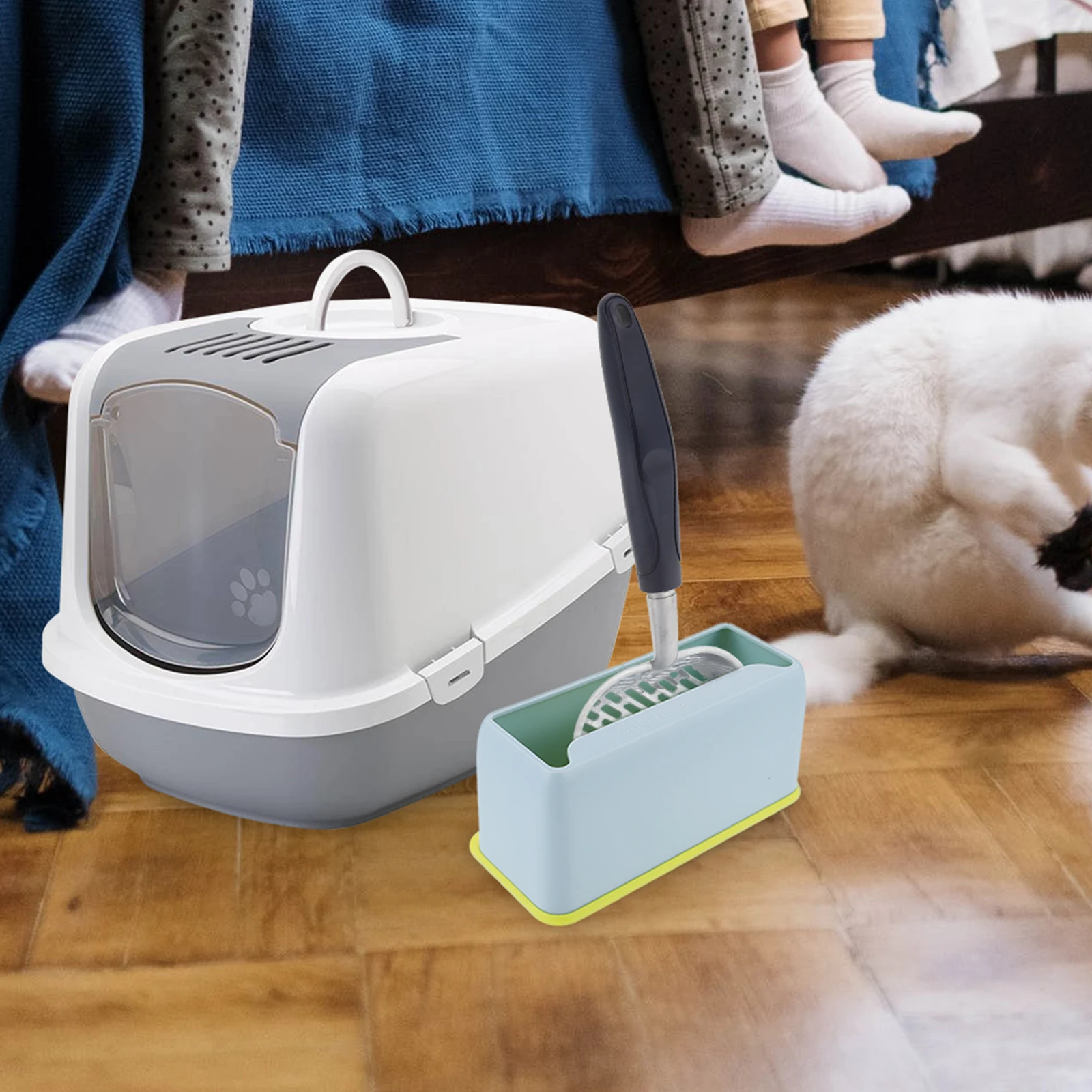 

2 Pcs Cat Litter Scoop Holder Plastic Wear Resistant Practical Floor Tidy Accessory for All Scoopers Pet