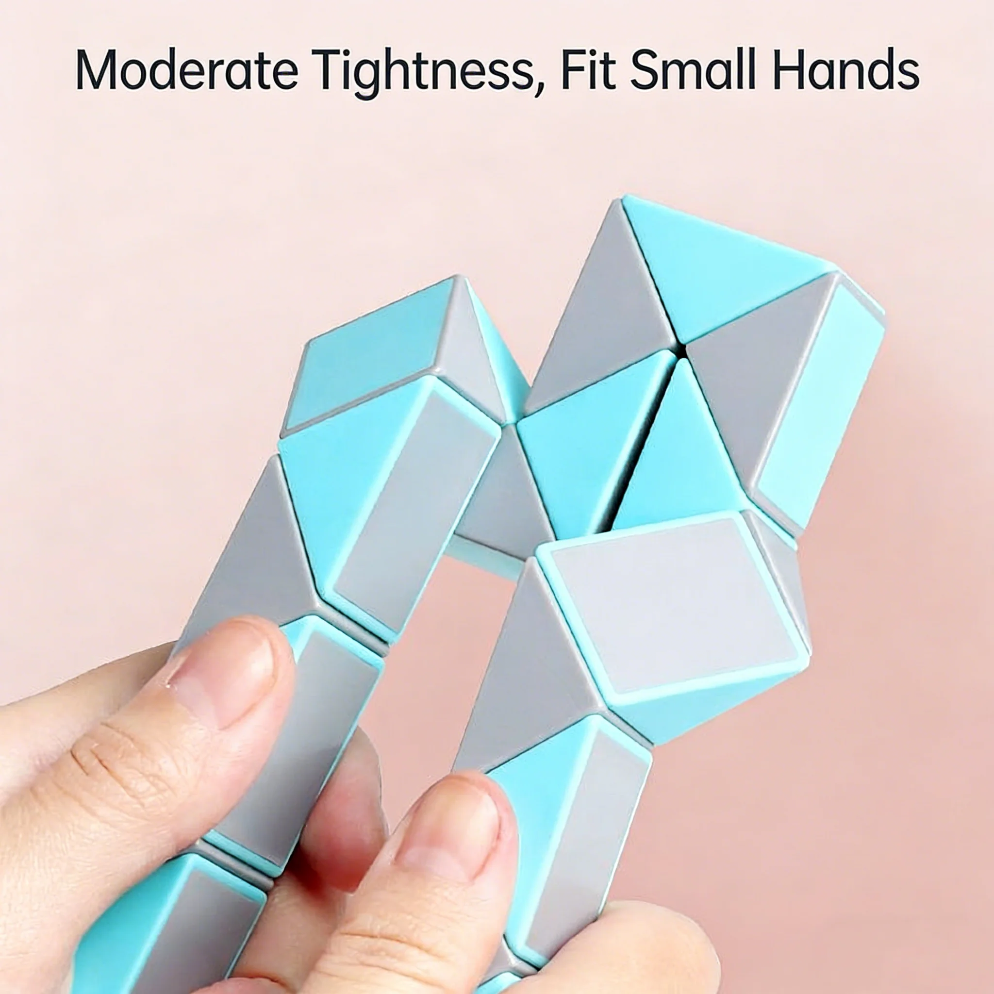 SENGSO مسطرة سحرية مجوفة 24/36/48/60/72 قطاعات كتل مكعب الأفعى السحري لعبة تململ للأطفال مكعب ألغاز ممتع ومسلي