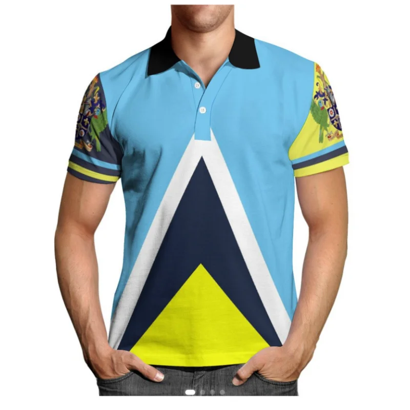 Saint Lucia Polo Shirt Customization Link T-shirts 3
