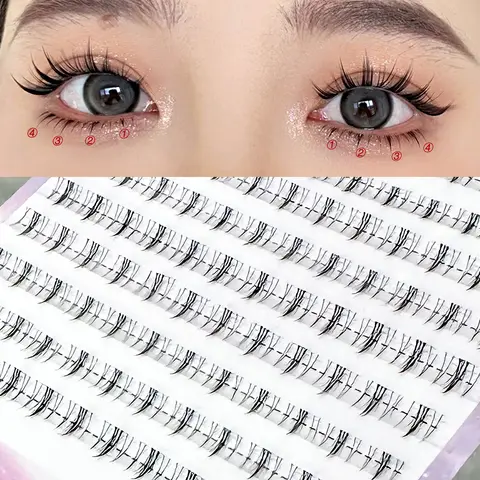 REDSIREN 10Rows Under Eyelash Large Capacity Cluster Lashes Korean Makeup Natural Look Bottom Lashes