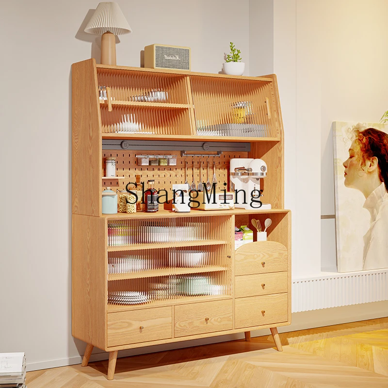 

DHY furniture solid wood dining side cabinet high cabinet hole board storage locker