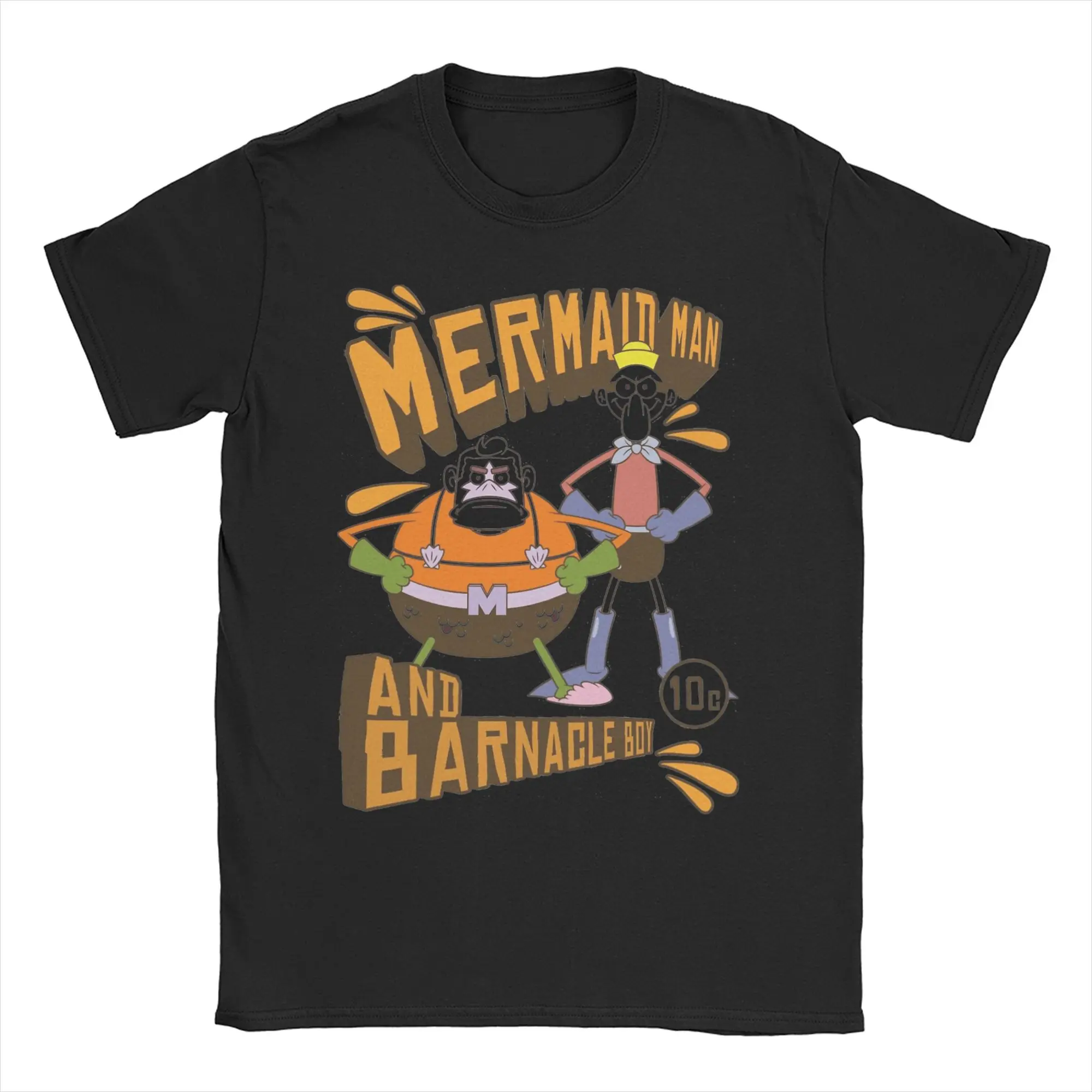 SpongeBobed Mermaid Man And Barnacle Boy Accessories Men Women T Shirt Cotton Tee New Arrival  T-shirt Clothing