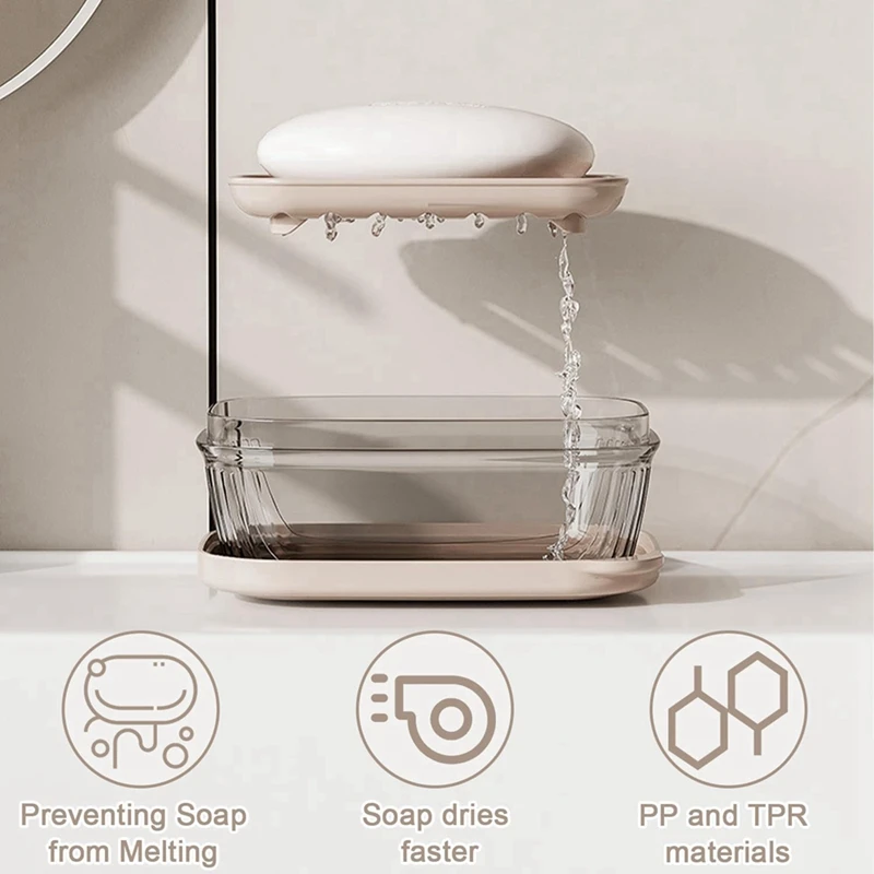 علبة صابون BAAG-Travel مع تصريف، حامل صابون مانع للتسرب للمنزل والسفر، مدمج ومتين،