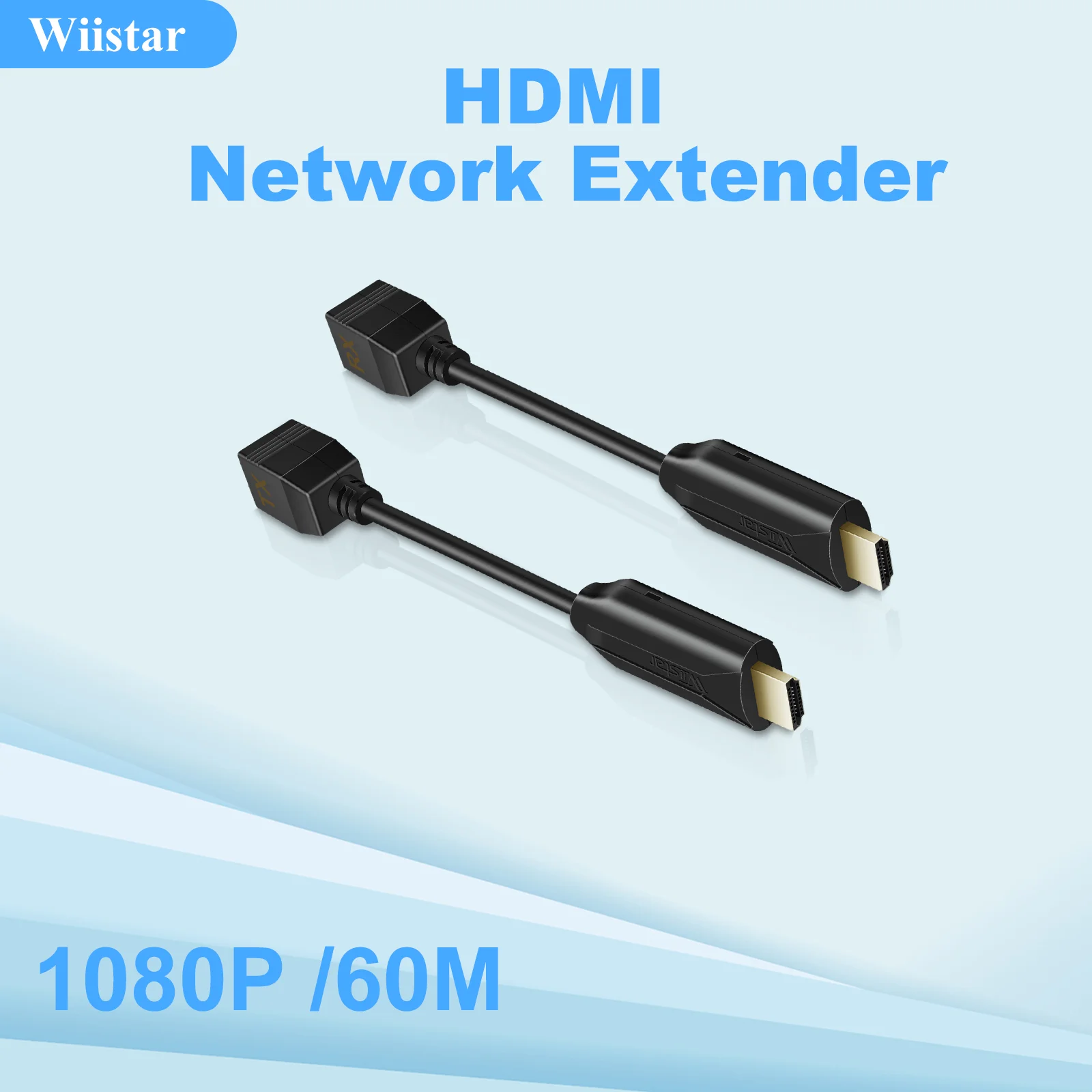 

Wiistar Professional 60-метровый удлинитель HDMI — сетевой кабель CAT6, 1080p при 60 Гц, стабильный сигнал