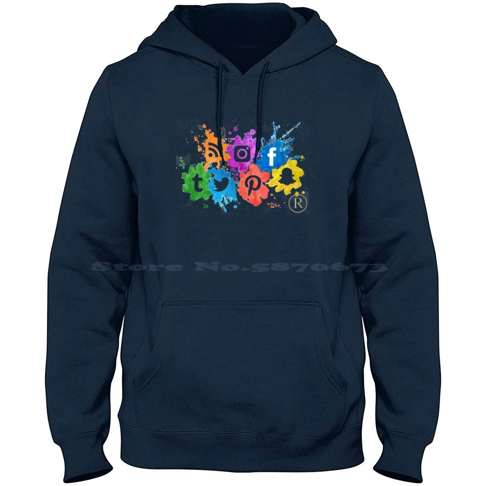 Social Media Icons 2 100% Pure Cotton Hoodie Tshirt Social Media Icons Symbols Internet Talk Facebook Instagram Snapchat