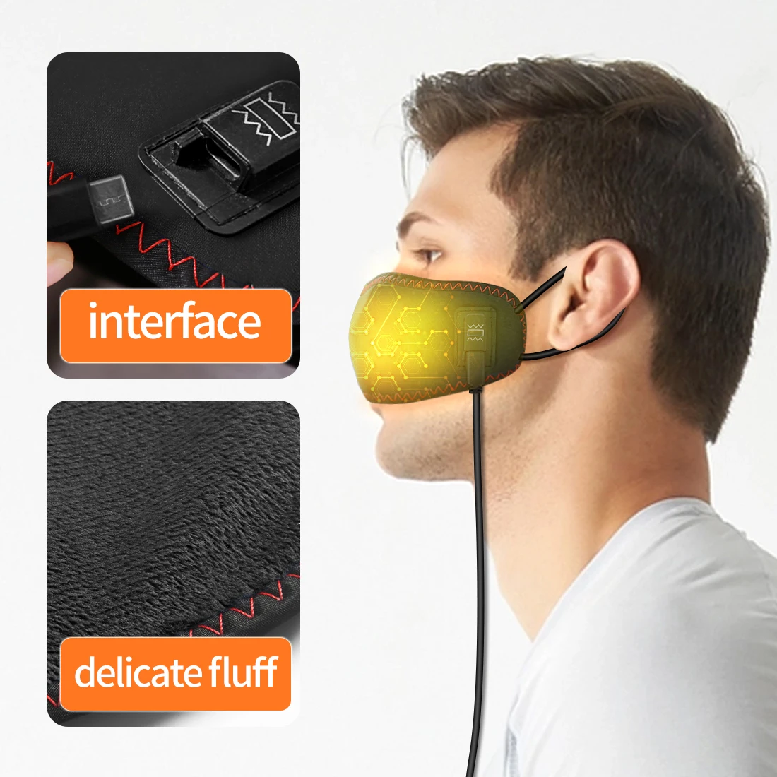 Electric Heating Nose Pad Winter Nose Warmer 3 Temperature Settings Hot Compress Face Cover for Stuffy Allergic Rhinitis
