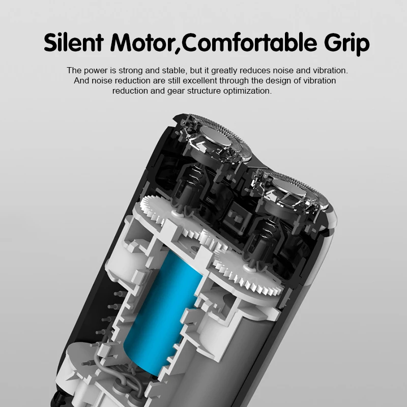 Xiaomi-Mijia S100 Barbeador Elétrico Portátil para Homens, Aparador De Barba, IPX7 Dual Blade Razor, Máquina De Barbear Recarregável USB