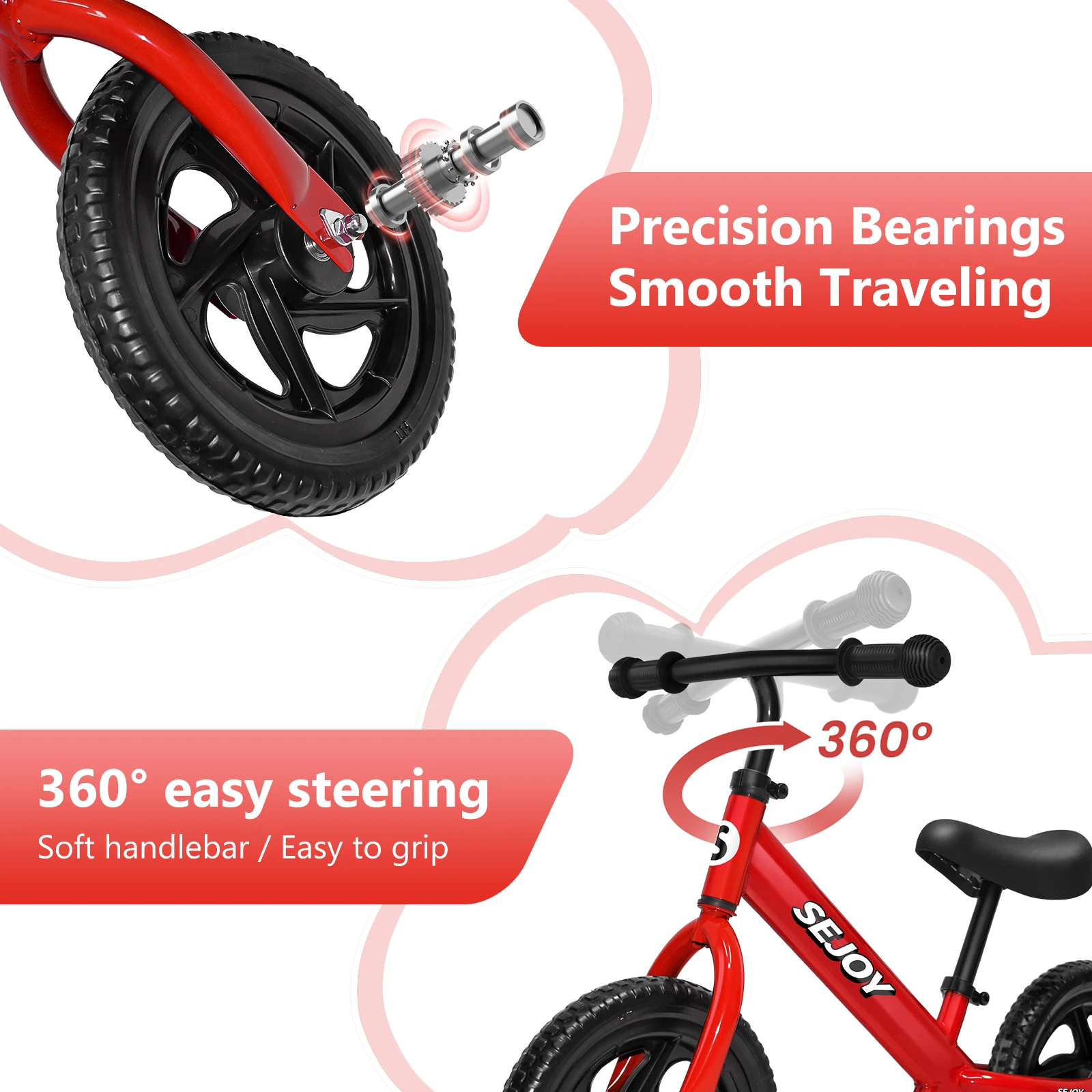 Balance Bike, vélo léger pour tout-petits pour garçons de 3 à 6 ans, sans pédales pour enfants avec guidon et siège réglables, cadeau d'anniversaire