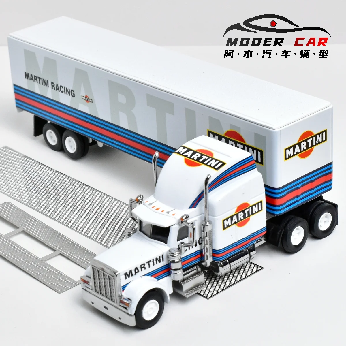 

Flame 1:64 Peter Bilt Truck Martini Container trailer Diecast Model Car