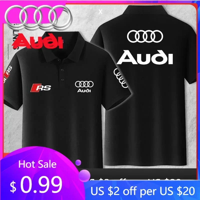 

Футболка-поло с коротким рукавом для мужчин, новая, для Audi RS Performance, рабочая одежда, с воротником