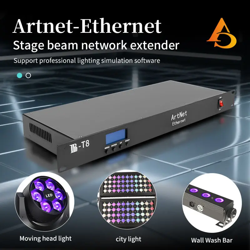 AICPOSE Professional DMX Splitter Controller 8 Channel Signal Amplifier For Disco Stage Light Control
