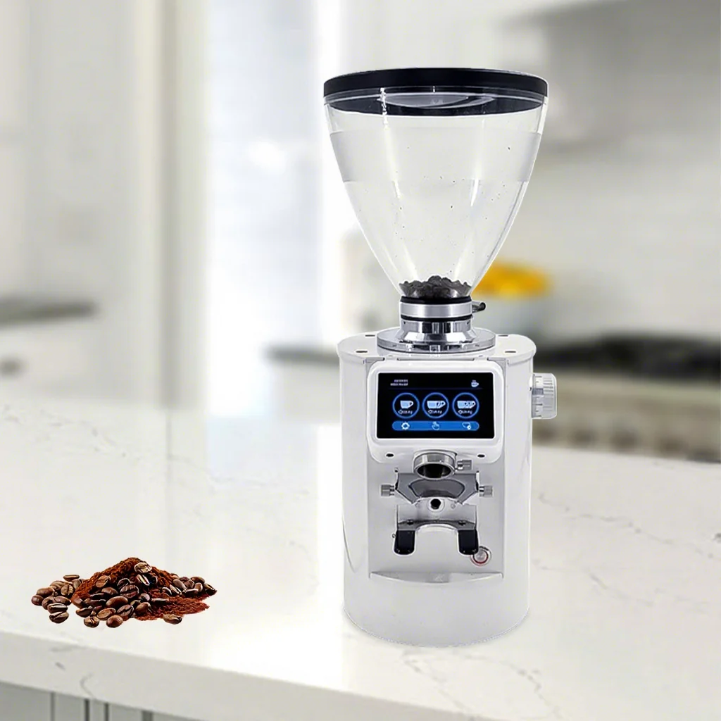 1. Commercial Coffee Grinder 90Mm Flat Burr Equipped With Quantitative Scale For Coffee Bean Handling