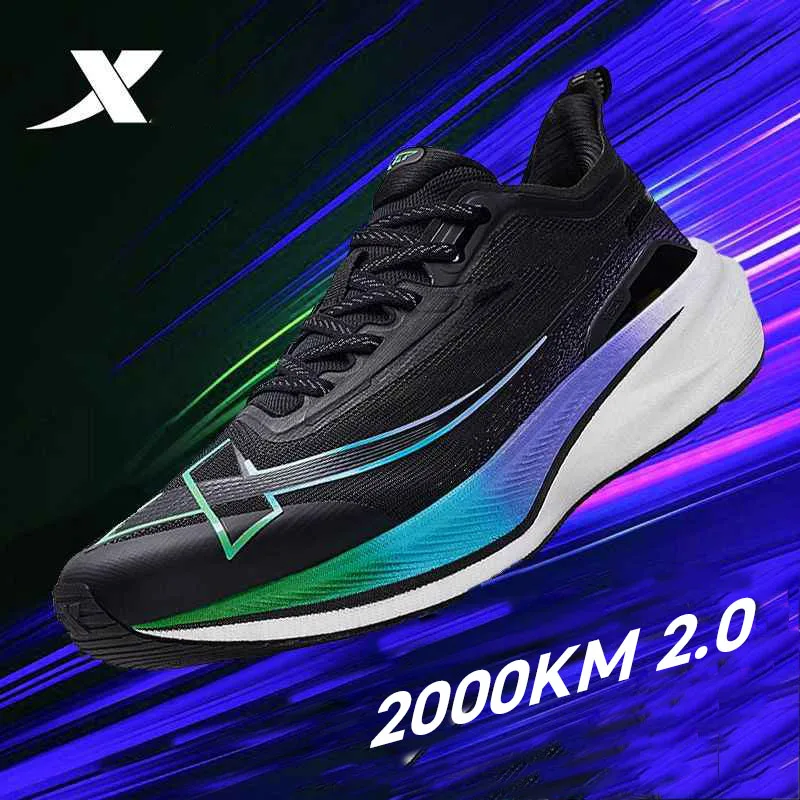 Xtep 2000KM 2.0 Running Shoes Men 2024 Summer Professional TPU Shock Absorption Sneakers 876219110043(suggest half size down)