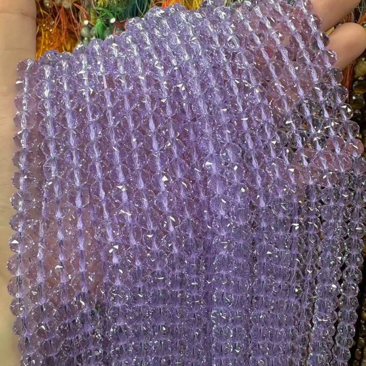 

High Quality Synthetic Lilac Rock Quartz Beads Faceted Purple Crystal Beads 8mm For Bracelets Necklace Jewelry Finding Making