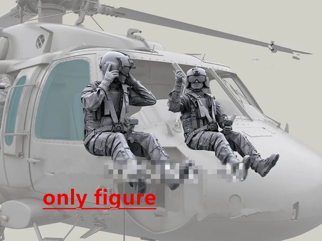 A162-1/35 Resin Model Figures  GK, Unpainted Unassambled. UH-60 Helicopter Pilot（2PCS）