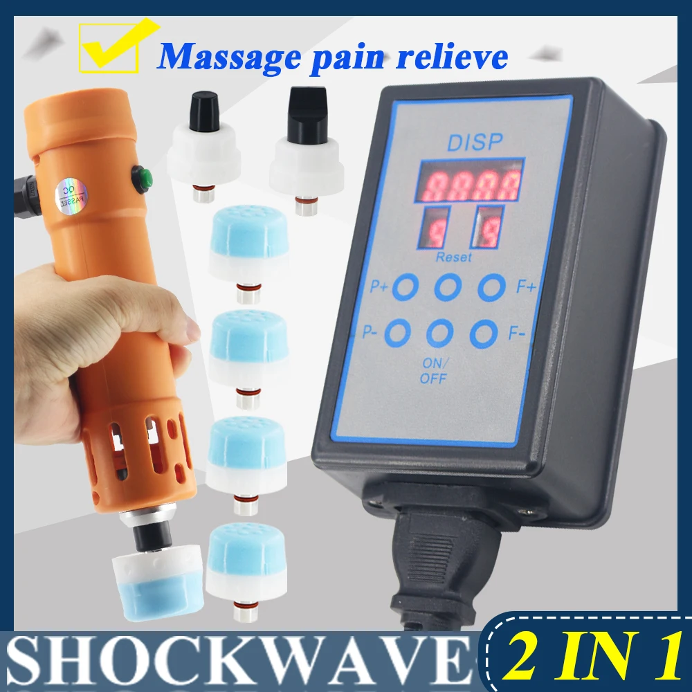 2024 New Shockwave Chiropractic Gun 2 IN 1 Massager With 11 Heads For ED Treatment Waist Pain Relief Shock Wave Therapy Machine