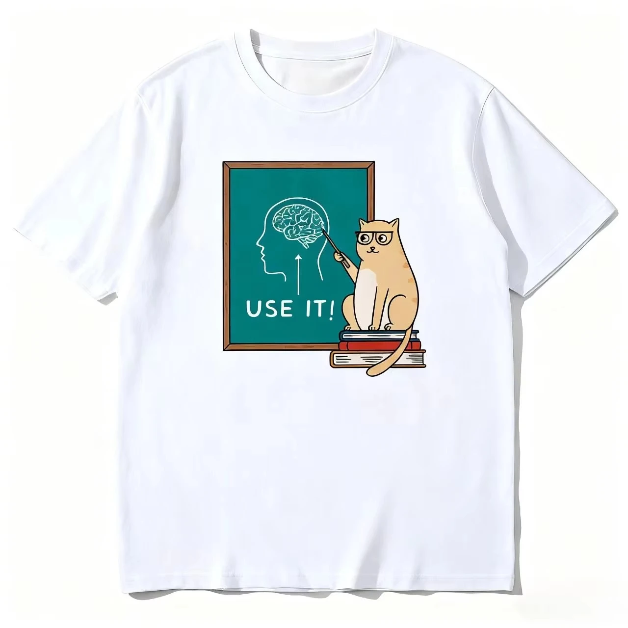 الإبداعية القط الدماغ خريطة تي شيرت للرجال والنساء الصيف الرجال تي شيرت الفتيات الفتيان ملابس عصرية تي شيرتات عجيبة للجنسين #2