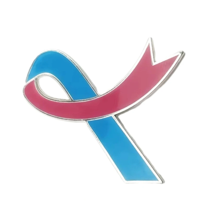 Pink Ribbon Brooch Pins Ribbon Lapel Official Breast Cancers Awareness Lapel Pin for Charity Public Social Event