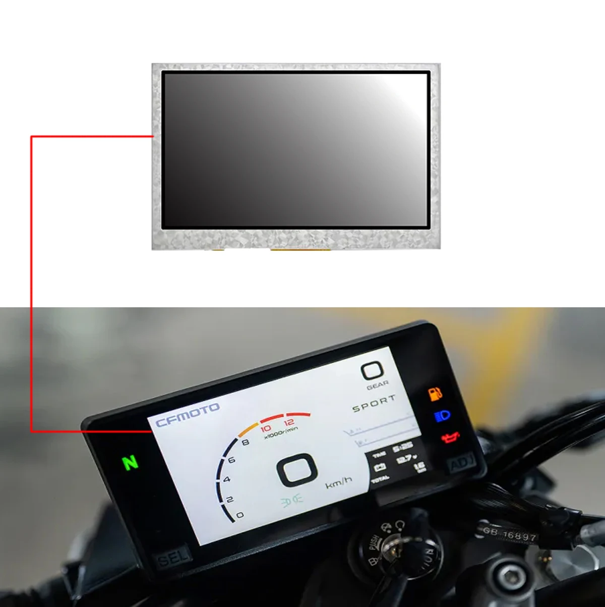 Pantalla Lcd para salpicadero de motocicleta, accesorio para CFMOTO 250NK 400GT 250RS 650GT