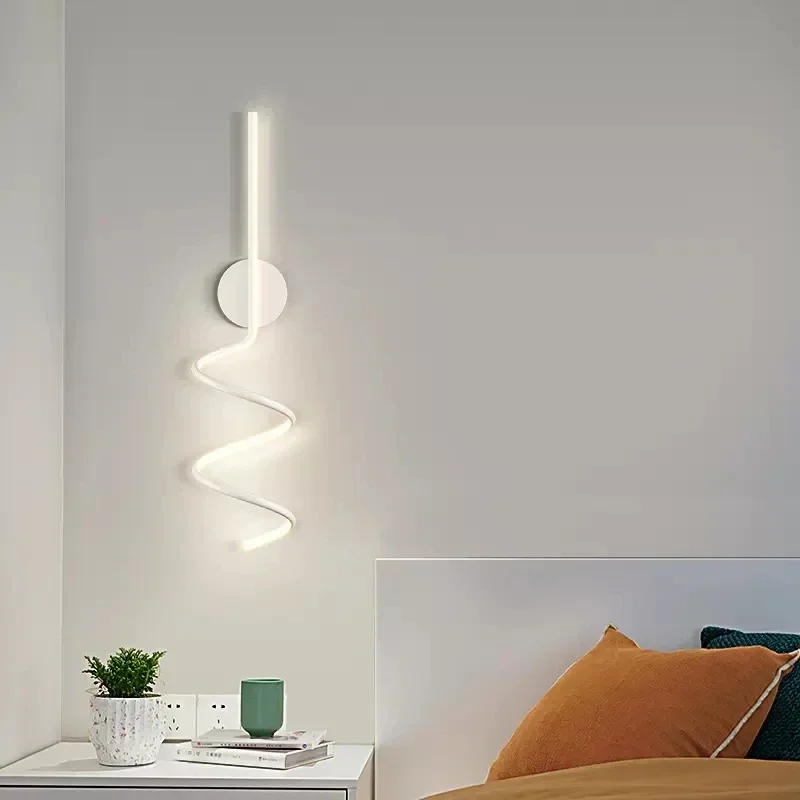 

LED Modern Wall Lamp Bedside Lighting 50/70cm Spiral Line Light Living Room Bedroom Corridor Bar Home Decor Led Fixutre Lustre