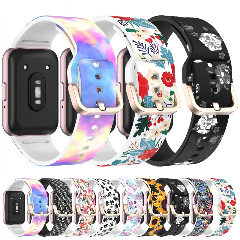 

Patterned Silicone Strap for Samsung Galaxy Fit 3 Printed Colored Bracelet Wristband for Samsung Galaxy Fit 3 Accessories Correa