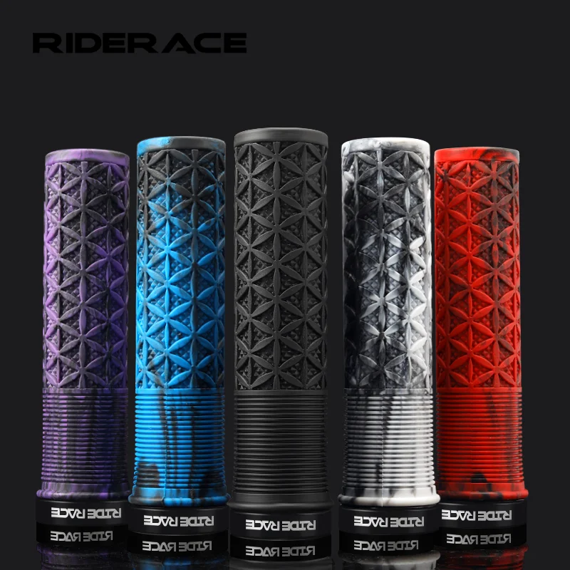 AliExpress riderace RIDERACE Mountain Bike Handlebar Grips Lock on MTB Folding Bicycle Soft TPR Rubber Non-slip Mixed Color Cycling Handle Bar Grips