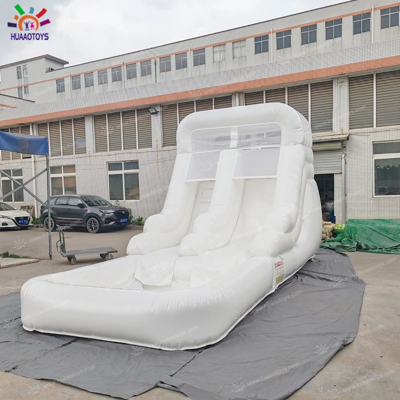 

commercial full pvc white color inflatable water slide with pool