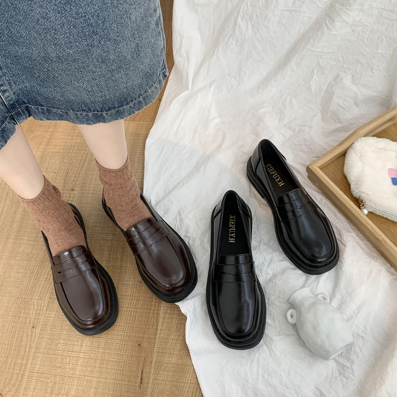 Mary Jane Shoes JK Commuter Uniform Loafers Women Lolita Shoes Girls Japanese School College Gothic Mocassins Leather Flats