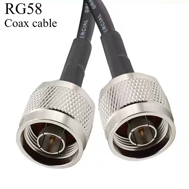 RG58 N Male to N Male Extension Cable Coaxial Jumper Pigtail 50 Ohm Custom Length 15cm to 200cm for Ham Radio