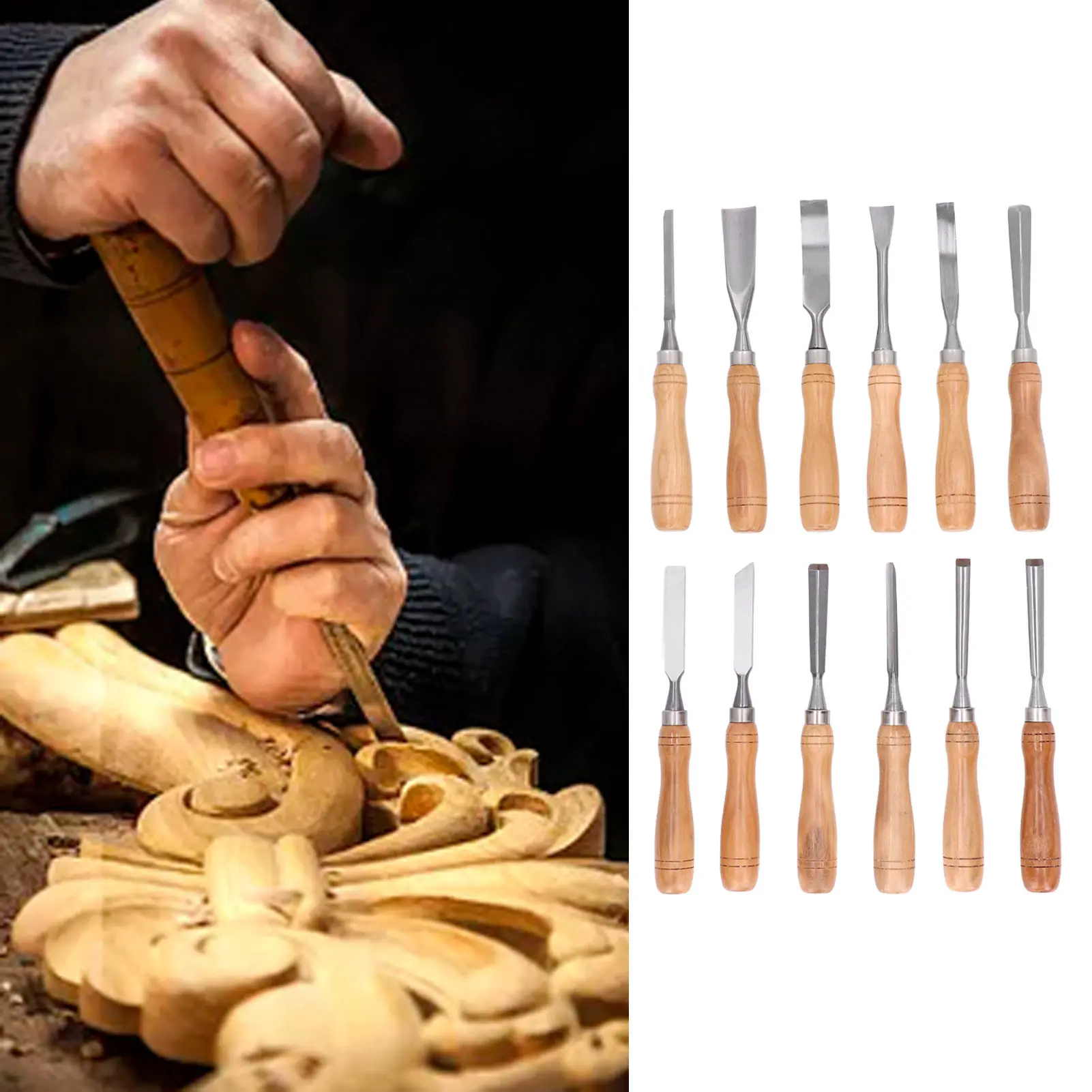 أدوات نحت الخشب CRV شفرة مقبض خشبي النقش إزميل مجموعة DIY بها بنفسك الحرف اليدوية أدوات نحت الخشب نحت إزميل مجموعة