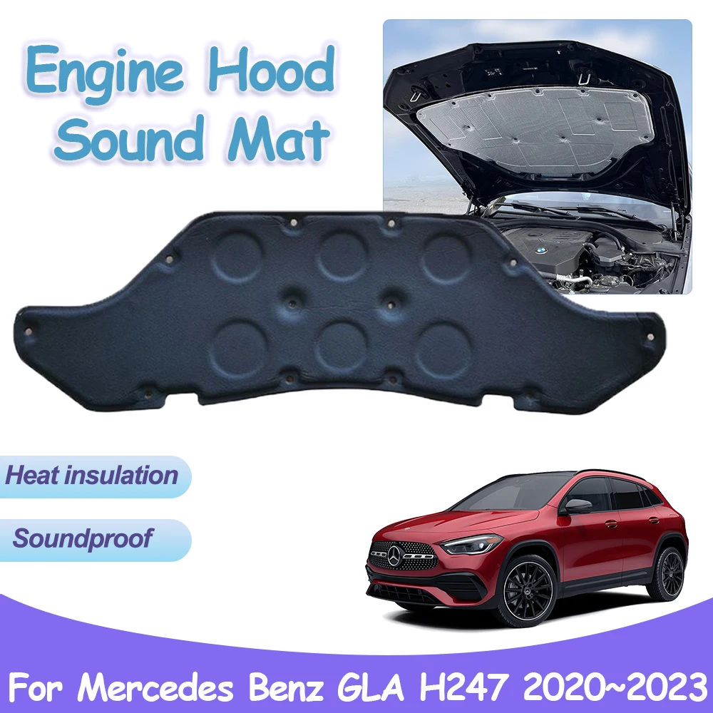 

Car Engine Hood Sound Pad for Mercedes Benz GLA H247 EQA 180 200 2020~2023 Front Heat Insulation Cotton Mat Interior Accessories