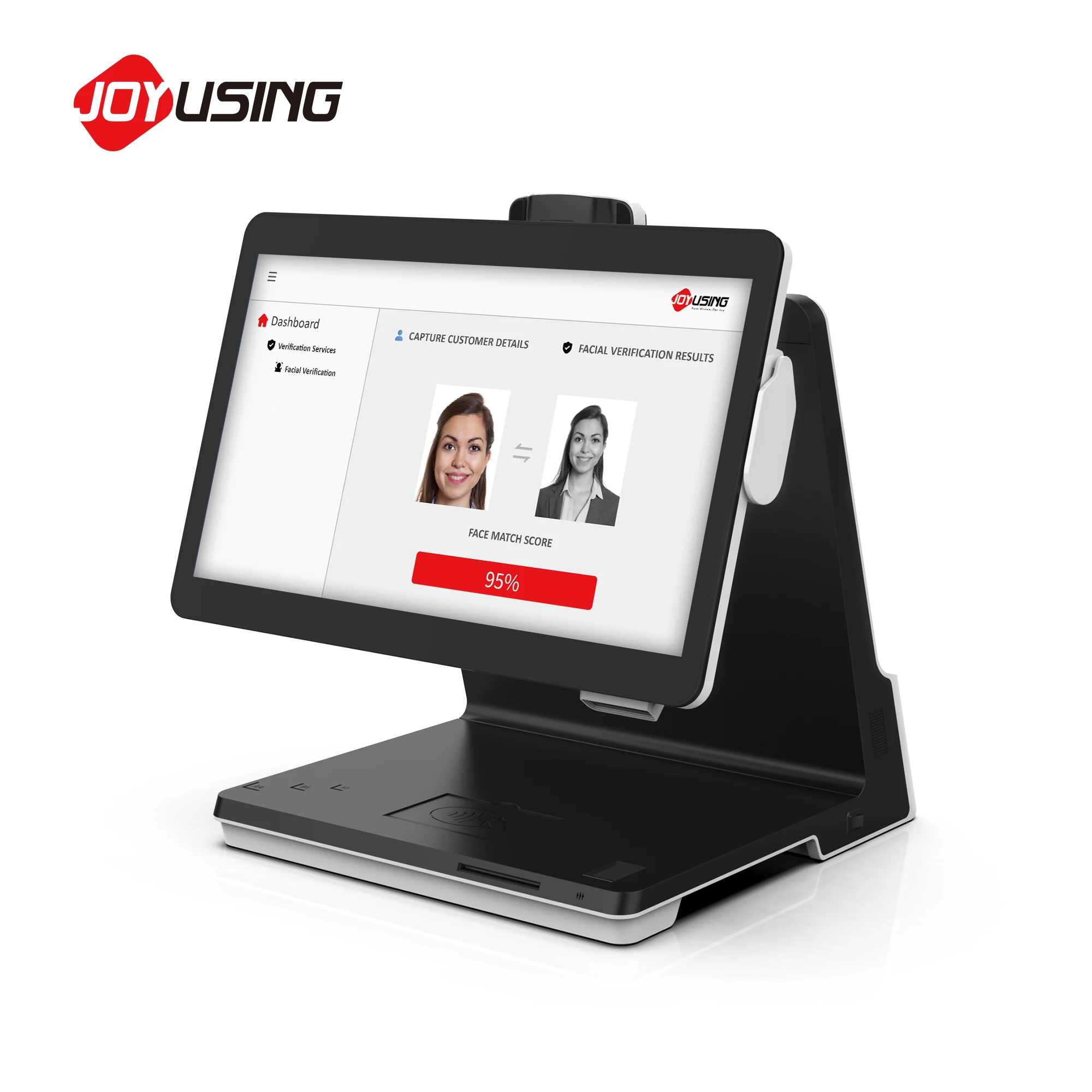 Joyusing BT511 Android Desktop Biometric Face Recognition Identity Workstation Machine For Visitor Management