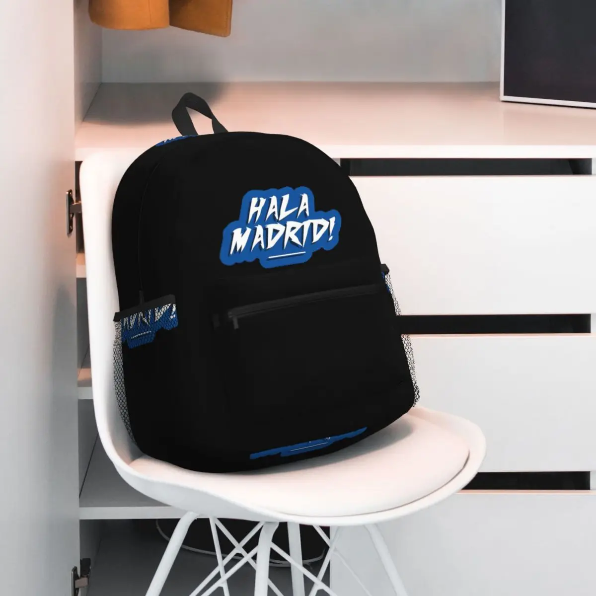 Hala Madrid Letters Backpack Student BookBag Kids School Bag Computer Shoulder Bags for Men Women